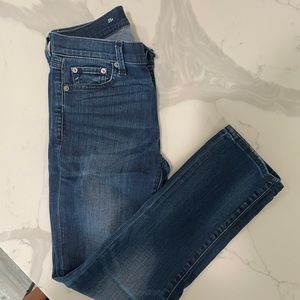 Gap 25R high rise skinny dark blue jeans